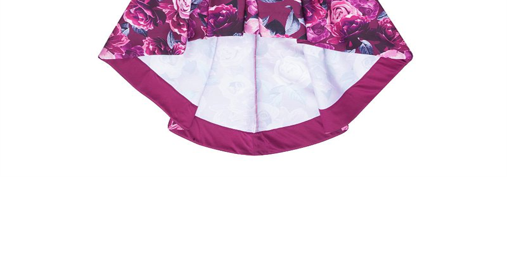 Speechless Girl's Allover Floral High Low with Pockets Dress Purple Size 12