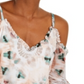 INC International Concepts Women's Printed Cold Shoulder Top White Size Petite