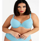 Mesh Trim Women's Microfiber T Shirt Bra Green Size 44DDD