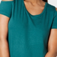 JM Collection Women's Cold Shoulder Swing T-Shirt Green Size M