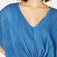 Polly & Esther Women's Knot Front Dolman Sleeve Casual Top Blue Size Small