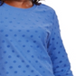 Karen Scott Women's Sport Textured Dot 3/4 Sleeve Top Blue Size Small