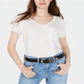 Self Esteem Junior's V Neck Pocket Tee White Size Large