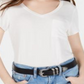 Self Esteem Junior's V Neck Pocket Tee White Size Large