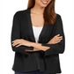 JM Collection Women's Mixed Ribbed Split Sleeve Cardigan Black Size Medium