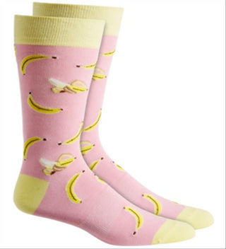 Bar III Men's Bananas Comfy Comfortable Crew Socks Pink Size Regular