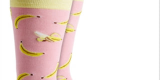 Bar III Men's Bananas Comfy Comfortable Crew Socks Pink Size Regular