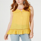 Style & Co Women's Sleeveless Ruffle Hem Top Yellow Size Petite L