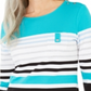 Karen Scott Women's Colorblocked Striped Top Blue Size X-Small