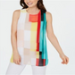 Alfani Women's Colorblocked Tunic White Size Petite Medium