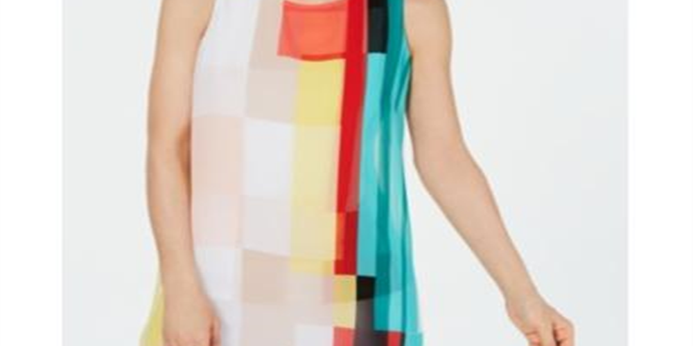 Alfani Women's Colorblocked Tunic White Size Petite Medium
