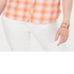 Tommy Hilfiger Women's Plaid Button Down Top Orange Size Medium