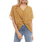 Karen Kane Women's Twist Front Top Yellow- Size X-Large