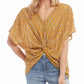 Karen Kane Women's Twist Front Top Yellow- Size X-Large