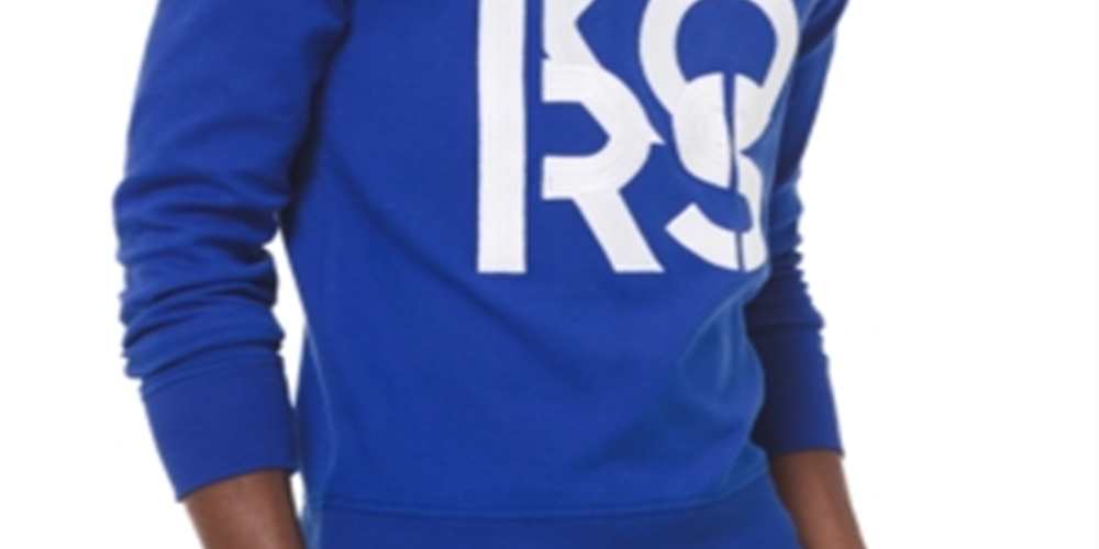 Michael Kors Men's Stacked Logo Sweatshirt Blue Size XX-Large