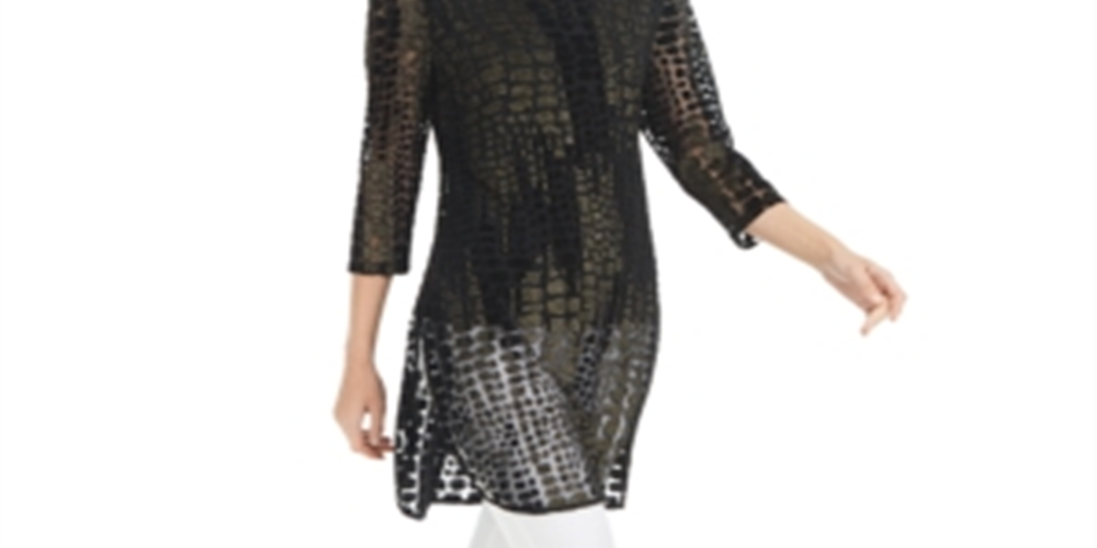 Alfani Women's Printed Super Tunic Black Size Petite