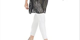 Alfani Women's Printed Super Tunic Black Size Petite