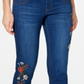 Style & Co Women's Embroide Cropped Jeggings Blue Size Petite XL