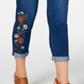 Style & Co Women's Embroide Cropped Jeggings Blue Size Petite XL