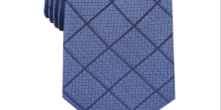Alfani Men's Neck Sussex Pane Skinny Slim Tie Blue Size Regular