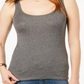 Maison Jules Women's Fitted Sleeveless Tank Top Gray Size Small