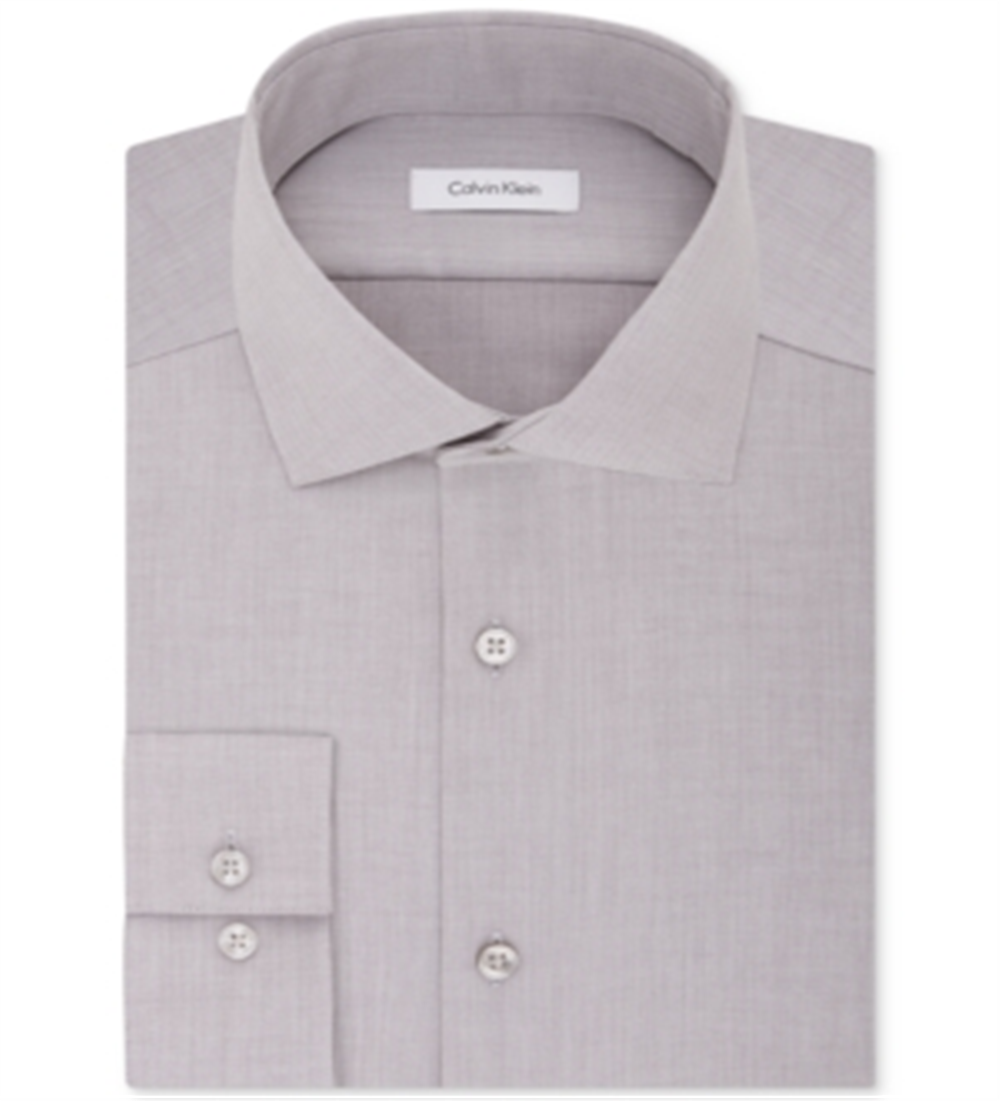 Calvin Klein Men's Slim Fit Button up Dress Shirt Gray Size 16.5X34X35