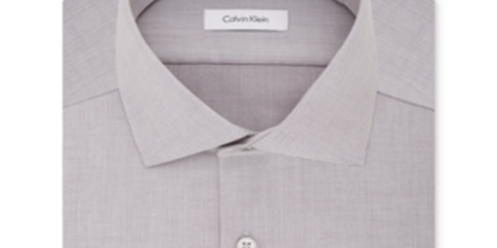 Calvin Klein Men's Slim Fit Button up Dress Shirt Gray Size 16.5X34X35