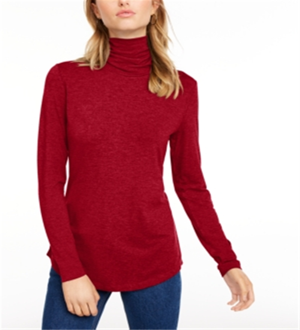 Maison Jules Women's Turtleneck Top Red Size Medium