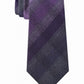 Kenneth Cole Reaction Men's Neck Tie Tonal Check Slim Silk Purple Size Regular