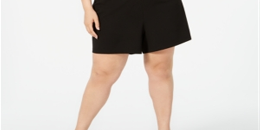 Emerald Sundae Women's Lace Spaghetti Strap V Neck Romper Black Size 1X