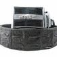 Pelgio Men's Genuine Crocodile Backbone Skin Leather Belt Black Size 46