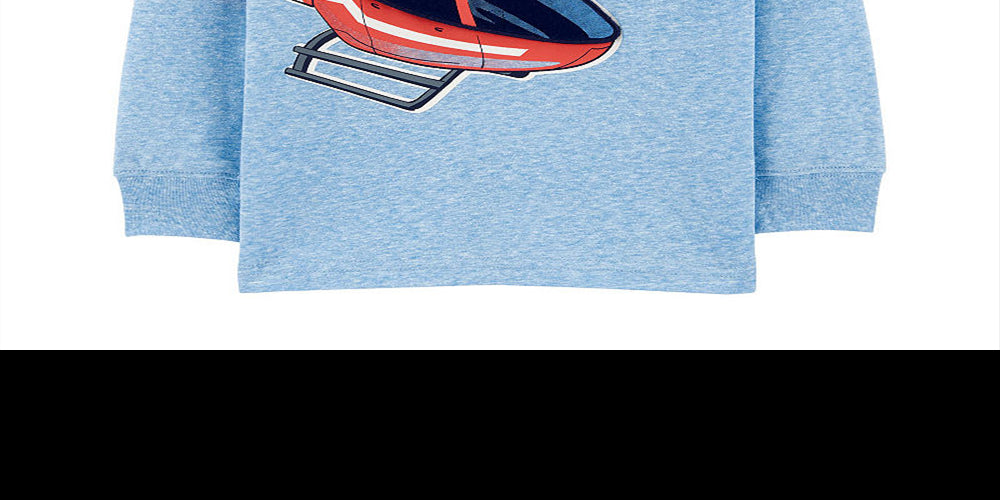 Carter's Toddler Boy's Crew Neck Long Sleeve Graphic T-Shirt Blue Size 3T