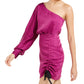 Bar III Women's Ruched One Shoulder Sheath Dress Pink Size 6