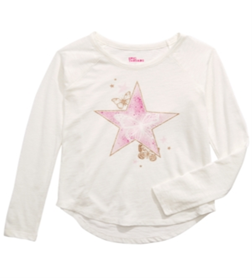 Epic Threads Big Girl's Butterfly Star Long Sleeve T-Shirt White Size Large