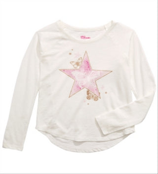 Epic Threads Big Girl's Butterfly Star Long Sleeve T-Shirt White Size Large