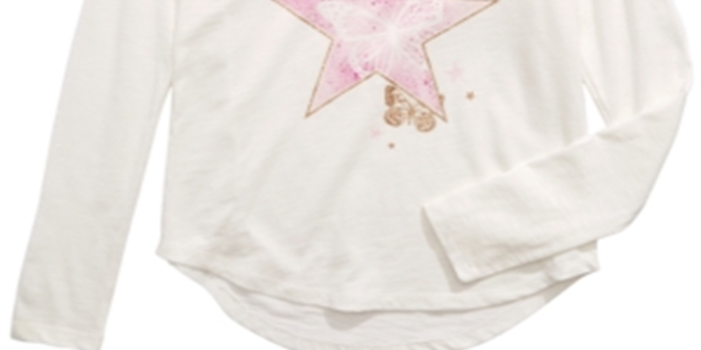 Epic Threads Big Girl's Butterfly Star Long Sleeve T-Shirt White Size Large