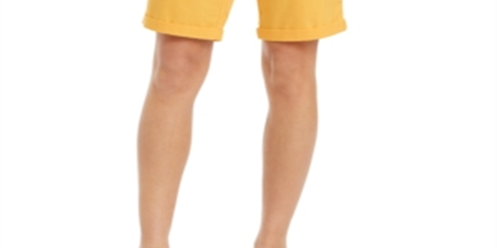 Style & Co Women's Cuffed Bermuda Shorts Yellow Size 4