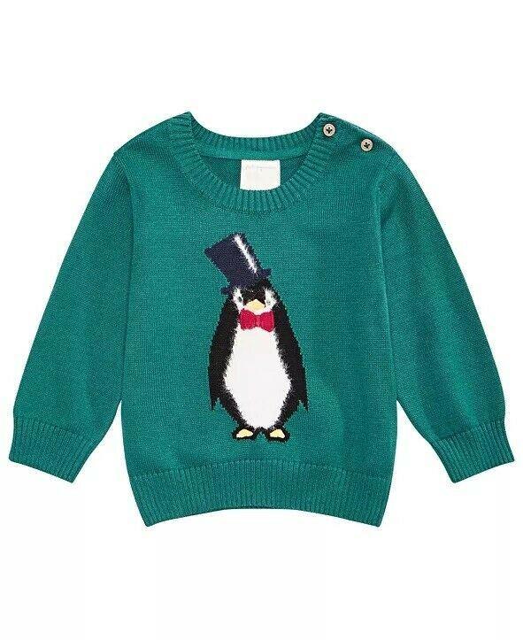 First Impressions Baby Boy's Penguin Sweater Green Size 3-6MOS