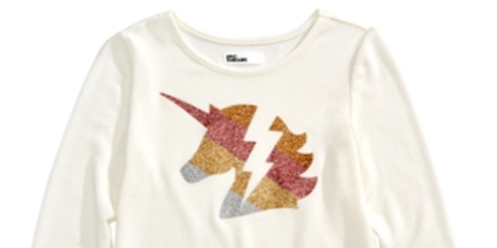 Epic Threads Little Girl's Glitter Unicorn T-Shirt White Size 5