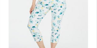 Charter Club Women's Bristol Capri Printed Jeans Blue Size 18