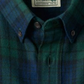 Club Room Men's Plaid Print Pocket Button Down Shirt Green Size Small