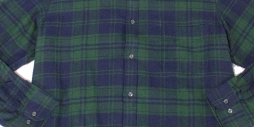 Club Room Men's Plaid Print Pocket Button Down Shirt Green Size Small
