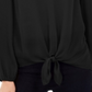 INC International Concepts Women's Tie Hem Top Black Size Petite Small