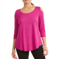 JM Collection Women's Cold Shoulder Top Pink Size Small