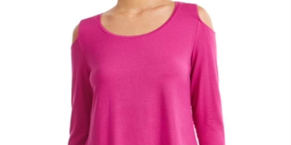 JM Collection Women's Cold Shoulder Top Pink Size Small