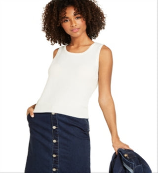 Charter Club Women's Sleeveless Cashmere Sweater White Size X-Large