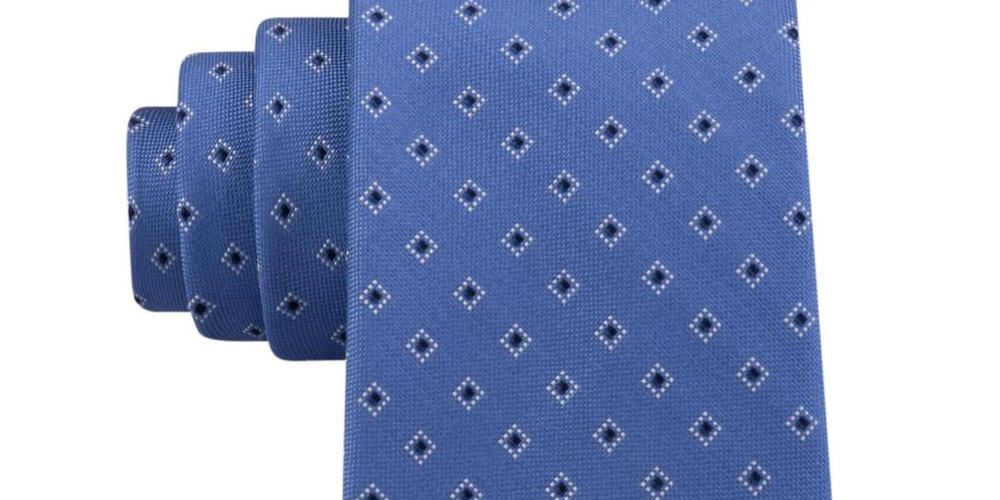 Michael Kors Men's Bicolor Neat Silk Professional Neck Tie Blue Size Regular