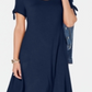 Style & Co Women's Tie Sleeve Swing Dress Blue Size Petite
