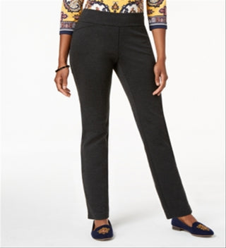 Charter Club Women's Cambridge Pull on Ponte Pants Charcoal Size 14