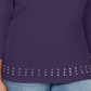 Karen Scott Women's Scoop Neck Studded Top Purple Size Medium